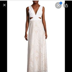 BCBG MAXAZRIA MARILYNE CUTOUT GOWN. SZ2. NWT WEDDING  OCCASION WEAR DRESS WHITE